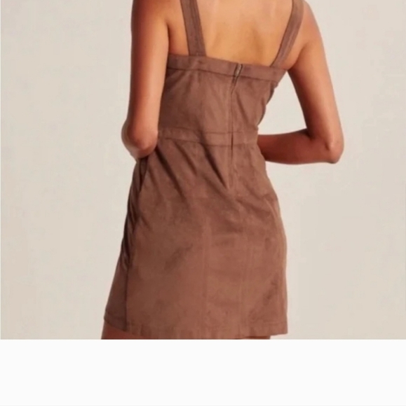 Abercrombie & Fitch suede brown overall dress size medium - Picture 9 of 9